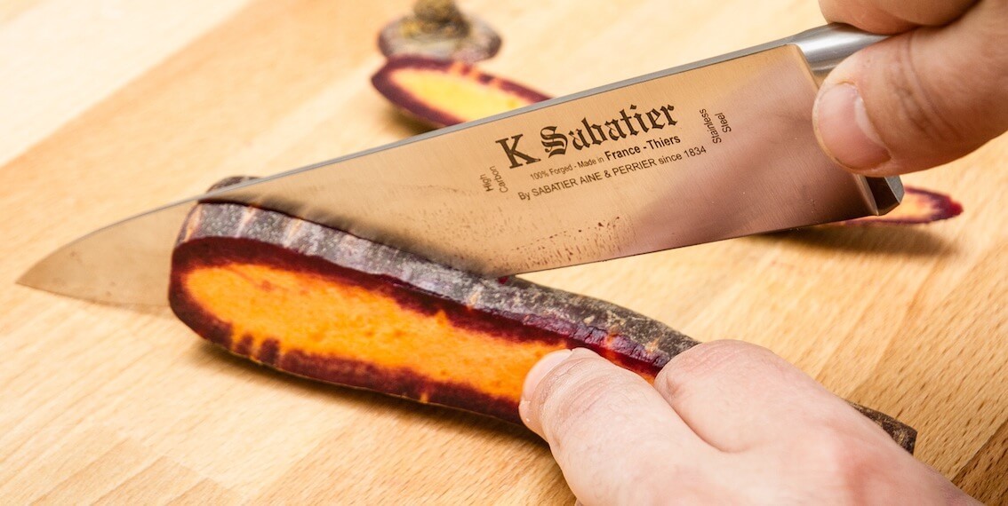 carott with sabatier kitchen knife